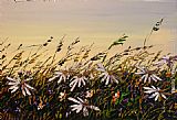 Daisies Canvas Paintings - Daisies in the Wind